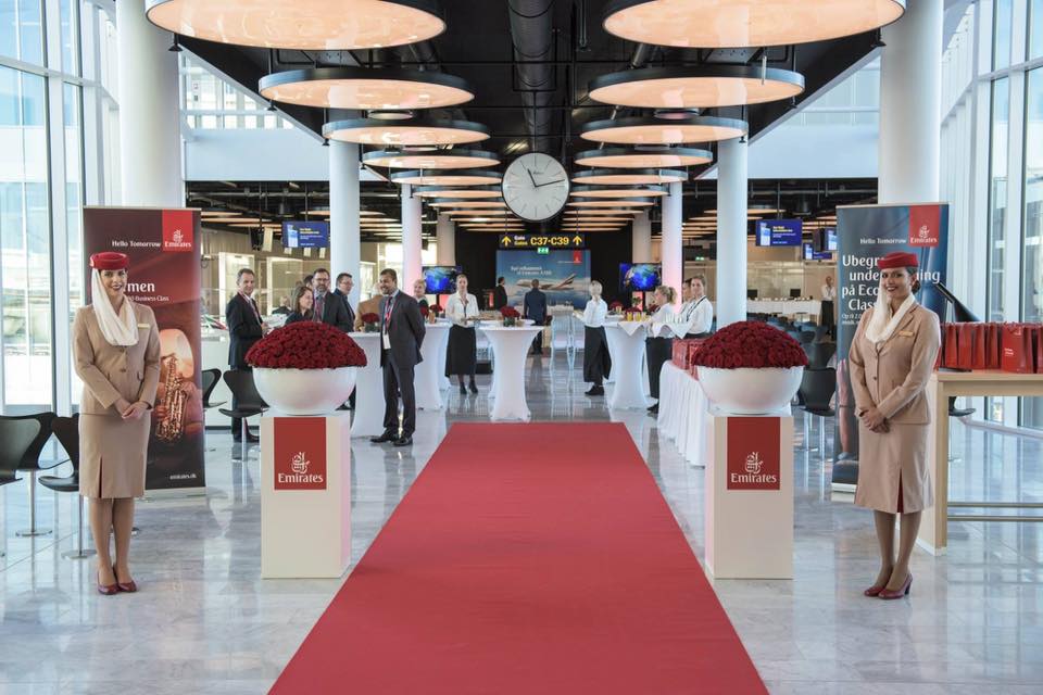 Emirates A380 Copenhagen Airport Porta Nova Red Naomi