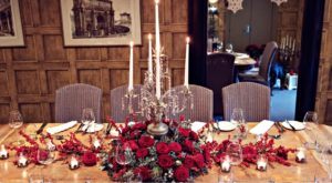 Porta Nova Greenhouse Red Naomi roses Christmas Table Centerpiece by Sarah Crookstone 54