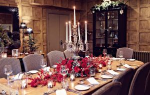 Porta Nova Greenhouse Red Naomi roses Christmas Table Centerpiece by Sarah Crookstone 57