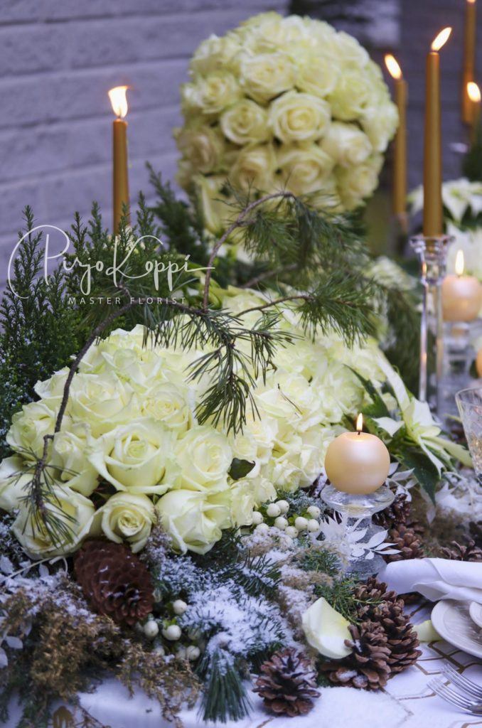 festive season table by pirjo koppi with white naomi porta nova roses 6